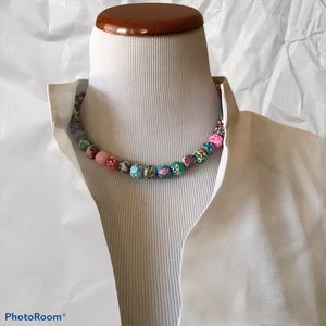 Bohemian Style polymer clay beads necklace pendant